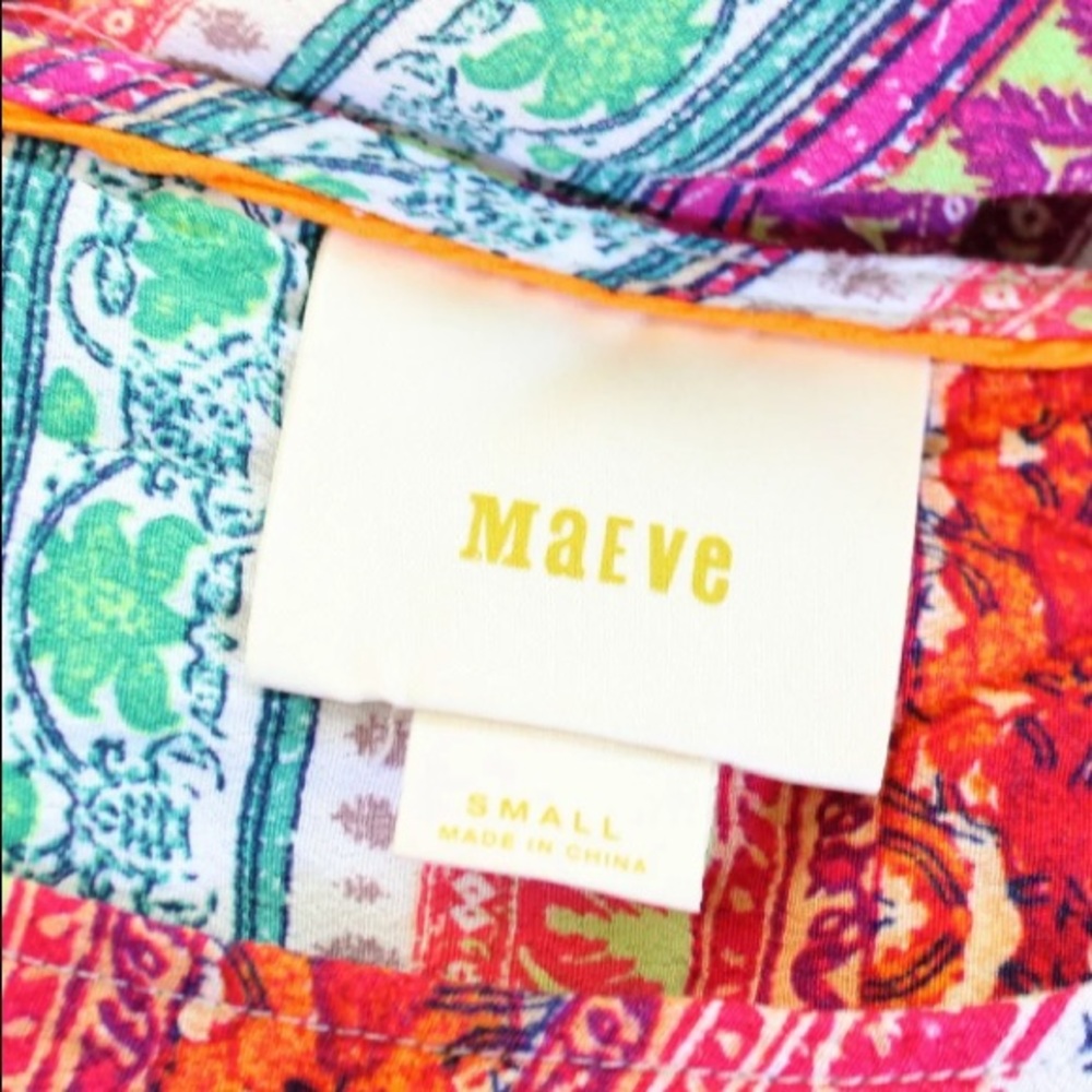 Maeve Anthropologie Mila Colorful Printed Top - Picture 5 of 7
